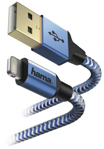 Hama Lightning-Kabel Reflected (1,5m) Blau 2 Hama Lightning-Kabel Reflected (1,5m) Blau – Bild 2