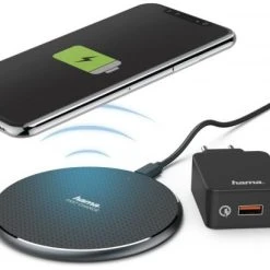 Hama Kabelloses Ladegerät-Set QI-FC10 Schwarz