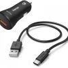 Hama Kfz-Ladeset USB Type-C QC 3.0 (3A) Schwarz