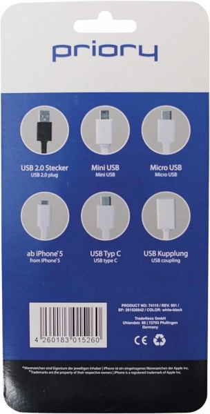 Priory USB 5in1 Ladekabel 2 Priory USB 5in1 Ladekabel – Bild 2