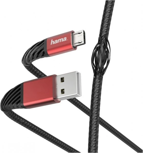 Hama Micro-USB-Kabel Extreme (1,5m) Schwarz/rot 1 Hama Micro-USB-Kabel Extreme (1,5m) Schwarz/rot
