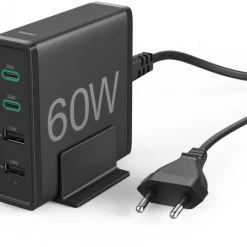 Hama Ladestation 4-fach (60W) 2x PD/QC USB-C, 2x USB-A Schwarz