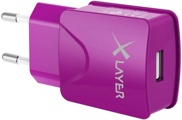 XLayer Colour Line USB Netzteil 2.1A Violett 2 XLayer Colour Line USB Netzteil 2.1A Violett – Bild 2