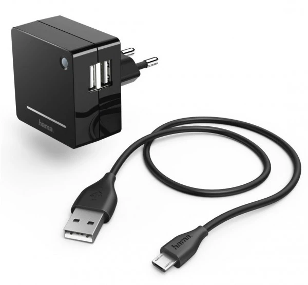 Hama Ladeset Opal 2-fach USB (1,4m) Schwarz 1 Hama Ladeset Opal 2-fach USB (1,4m) Schwarz