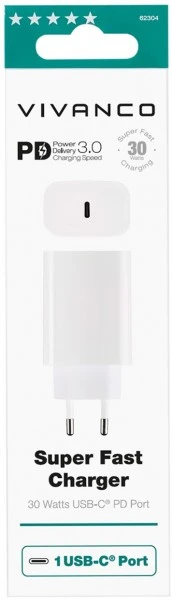 Vivanco PD3.0 USB Type-C (30W) Ladegerät Weiß 4 Vivanco PD3.0 USB Type-C (30W) Ladegerät Weiß – Bild 4