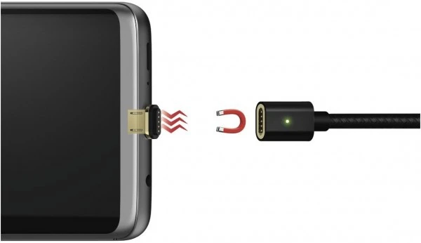 Hama Magnet-Kabel Micro-USB (1m) Schwarz 3 Hama Magnet-Kabel Micro-USB (1m) Schwarz – Bild 3