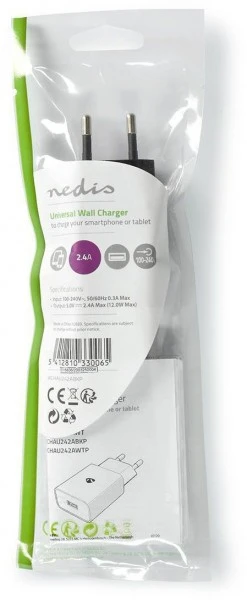 Nedis WCHAU242ABKP Netzladegerät 2,4 A Schwarz 3 Nedis WCHAU242ABKP Netzladegerät 2,4 A Schwarz – Bild 3