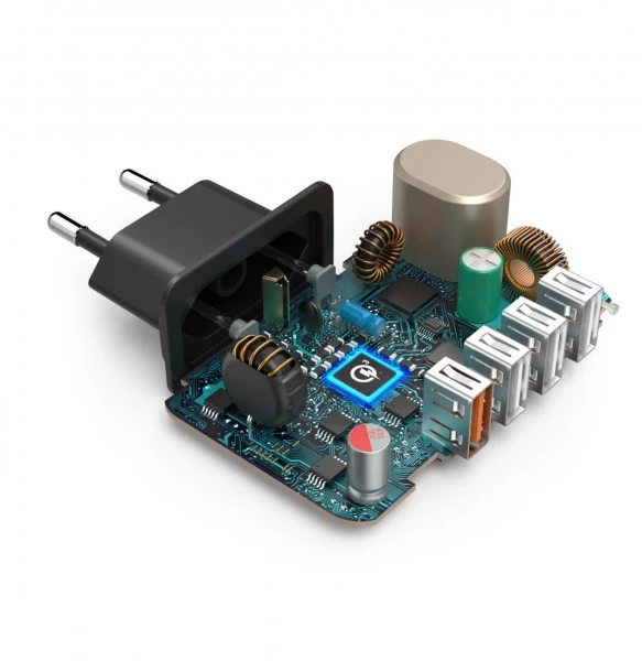 Hama Ladestation, 33 Watt, 4-fach 1xQC3.0, 3xUSB-A Schwarz 2 Hama Ladestation, 33 Watt, 4-fach 1xQC3.0, 3xUSB-A Schwarz – Bild 2