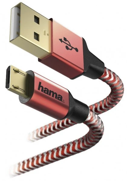 Hama Micro-USB-Kabel Reflected (1,5m) Rot 2 Hama Micro-USB-Kabel Reflected (1,5m) Rot – Bild 2