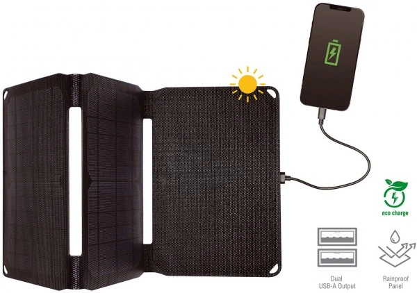 4smarts Faltbares Solar Panel (20W) 2x USB-A Schwarz 4 4smarts Faltbares Solar Panel (20W) 2x USB-A Schwarz – Bild 4