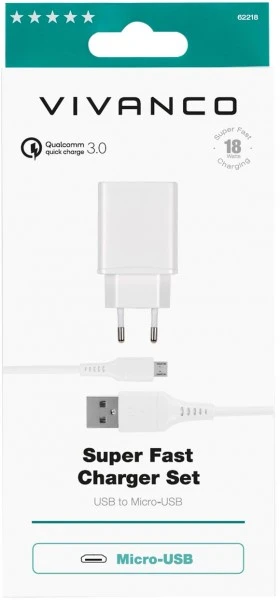 Vivanco QuickCharge3.0 Micro USB Ladeset Weiß 5 Vivanco QuickCharge3.0 Micro USB Ladeset Weiß – Bild 5