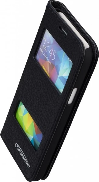 Commander Double Window (Leder) Für Galaxy S5 Mini Schwarz 2 Commander Double Window (Leder) Für Galaxy S5 Mini Schwarz – Bild 2
