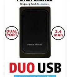 Peter Jäckel USB Travel Charger Dual Port Schwarz