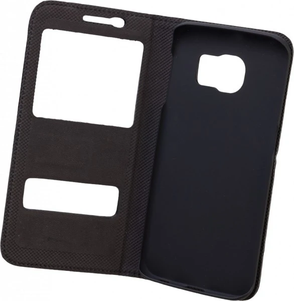Commander Double Window (Leder) Für Galaxy S6 Edge Schwarz 4 Commander Double Window (Leder) Für Galaxy S6 Edge Schwarz – Bild 4