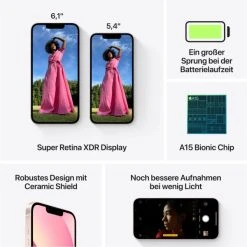 Apple IPhone 13 Mini (128GB) Rosé -Apple-Geschäft e025edc7 9413 43fe b9fb e9e101fc3b40 600x600 2