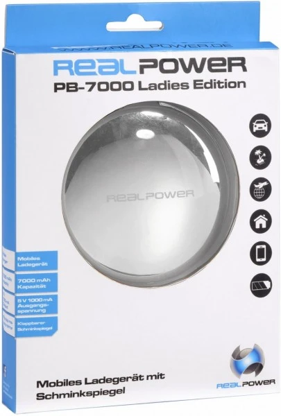 RealPower PB 7000 Ladies Edition Mobiles Ladegerät Silber 2 RealPower PB 7000 Ladies Edition Mobiles Ladegerät Silber – Bild 2