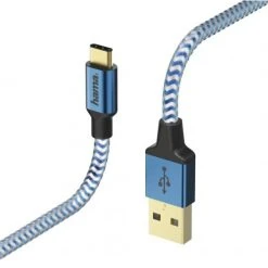 Hama USB-Kabel Reflected (1,5m) Blau