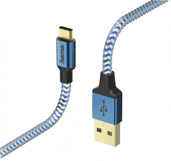 Hama USB-Kabel Reflected (1,5m) Blau 1 Hama USB-Kabel Reflected (1,5m) Blau