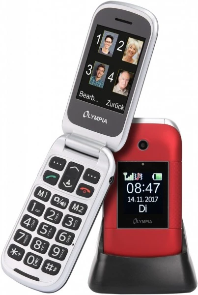 Olympia Janus Seniorenhandy Rot 1 Olympia Janus Seniorenhandy Rot