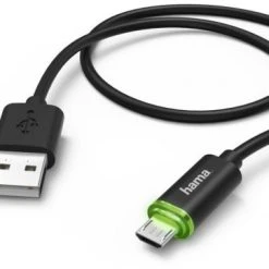 Hama Micro-USB Kabel Mit LED (1m) Schwarz