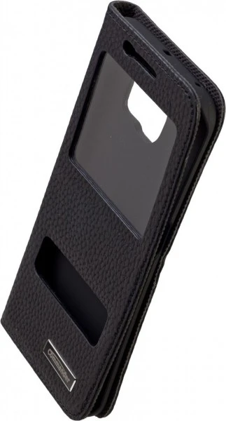 Commander Double Window (Leder) Für Galaxy S6 Edge Schwarz 2 Commander Double Window (Leder) Für Galaxy S6 Edge Schwarz – Bild 2