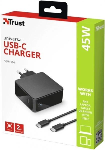 Trust Summa Universal USB-C Charger (45W) Schwarz 6 Trust Summa Universal USB-C Charger (45W) Schwarz – Bild 6