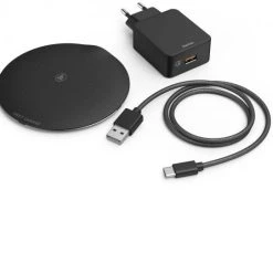 Hama Kabelloses Ladegerät-Set FC15 Metal Schwarz