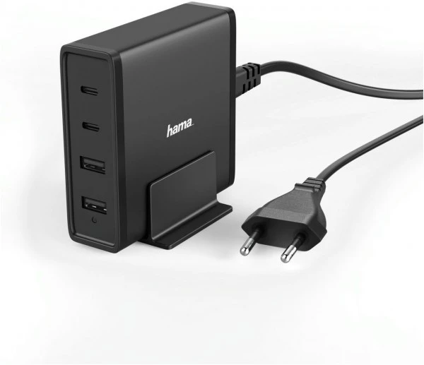 Hama Ladestation (4-fach) 2x PD USB-C, 2x USB-A Schwarz 4 Hama Ladestation (4-fach) 2x PD USB-C, 2x USB-A Schwarz – Bild 4