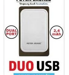 Peter Jäckel USB Travel Charger Dual Port Weiss